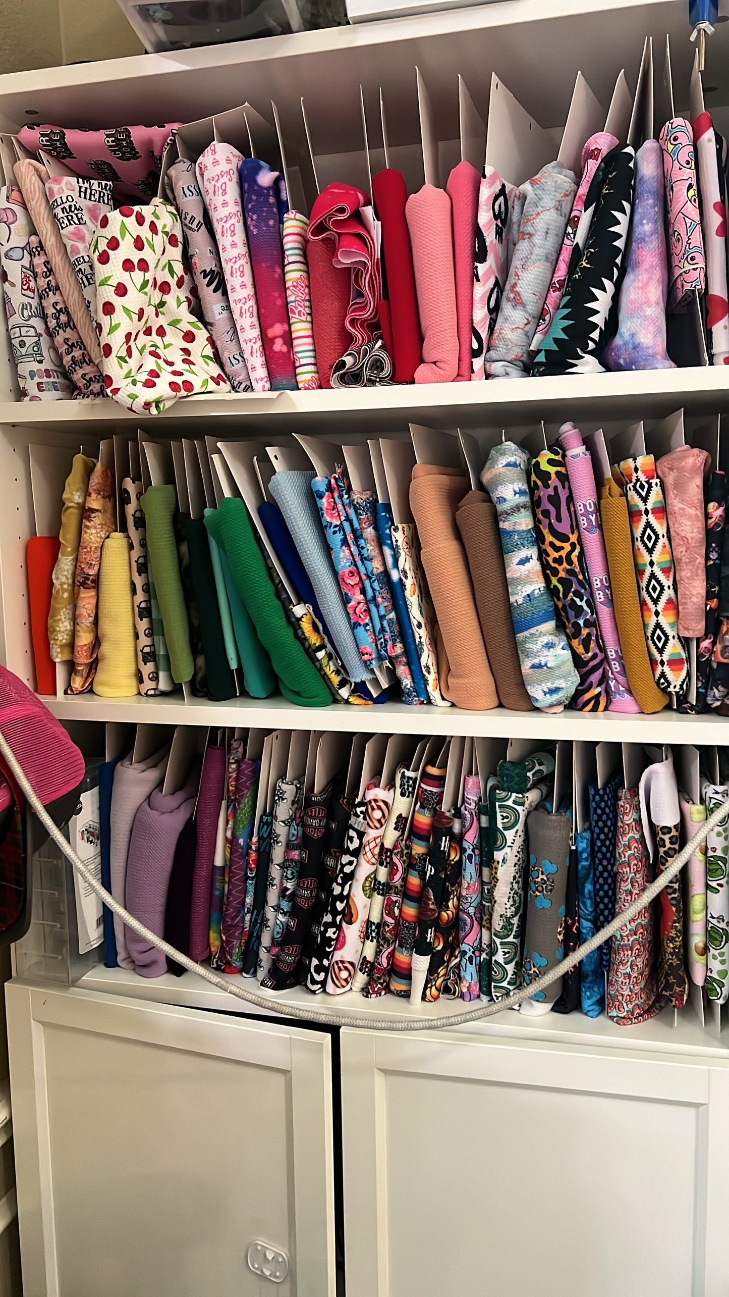 Bow fabric strip purge