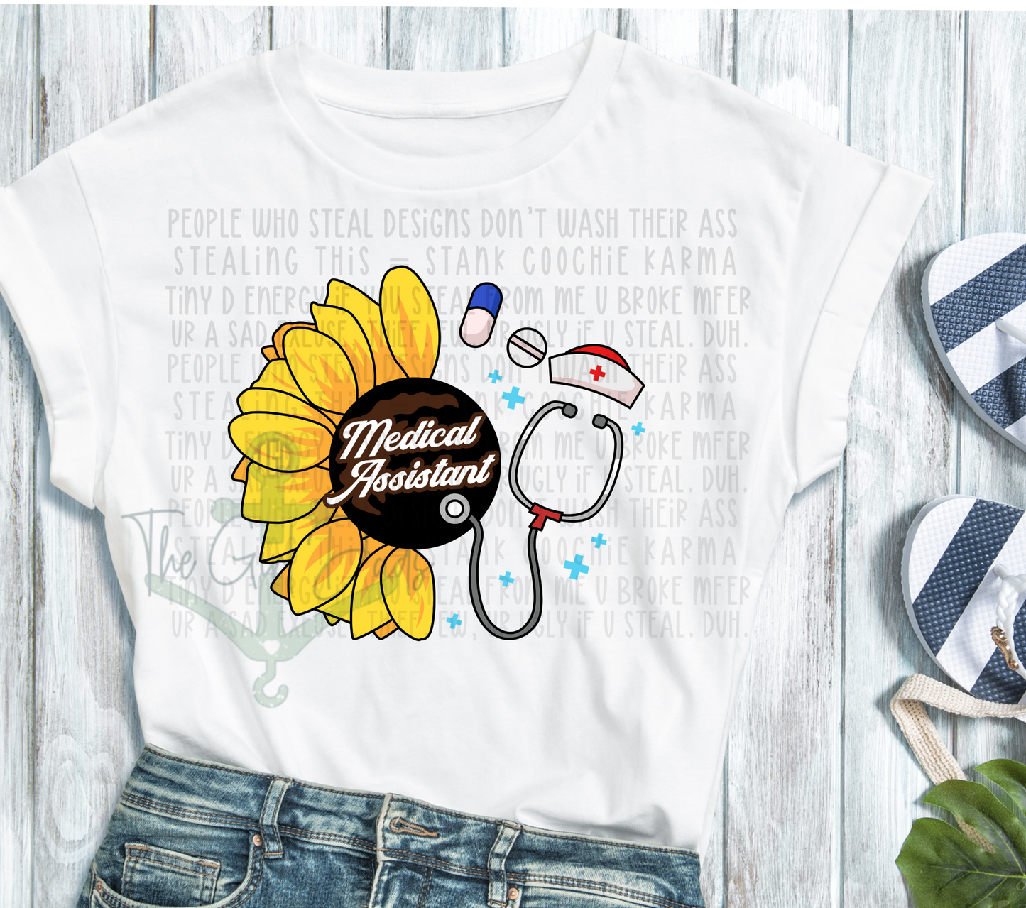 Medical Assistant Sunflower Top Design