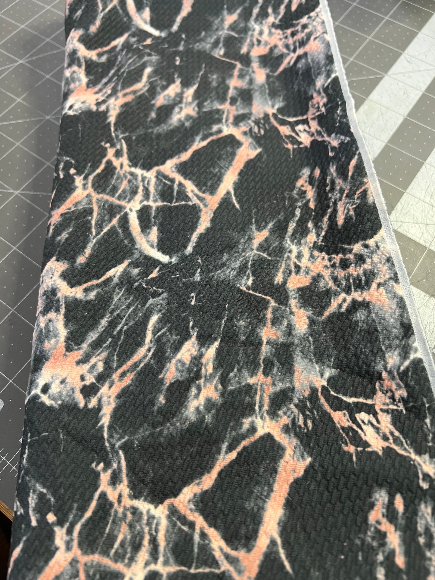 Custom Fabric Destash: Marble print soft bullet textured almost 1 yard
