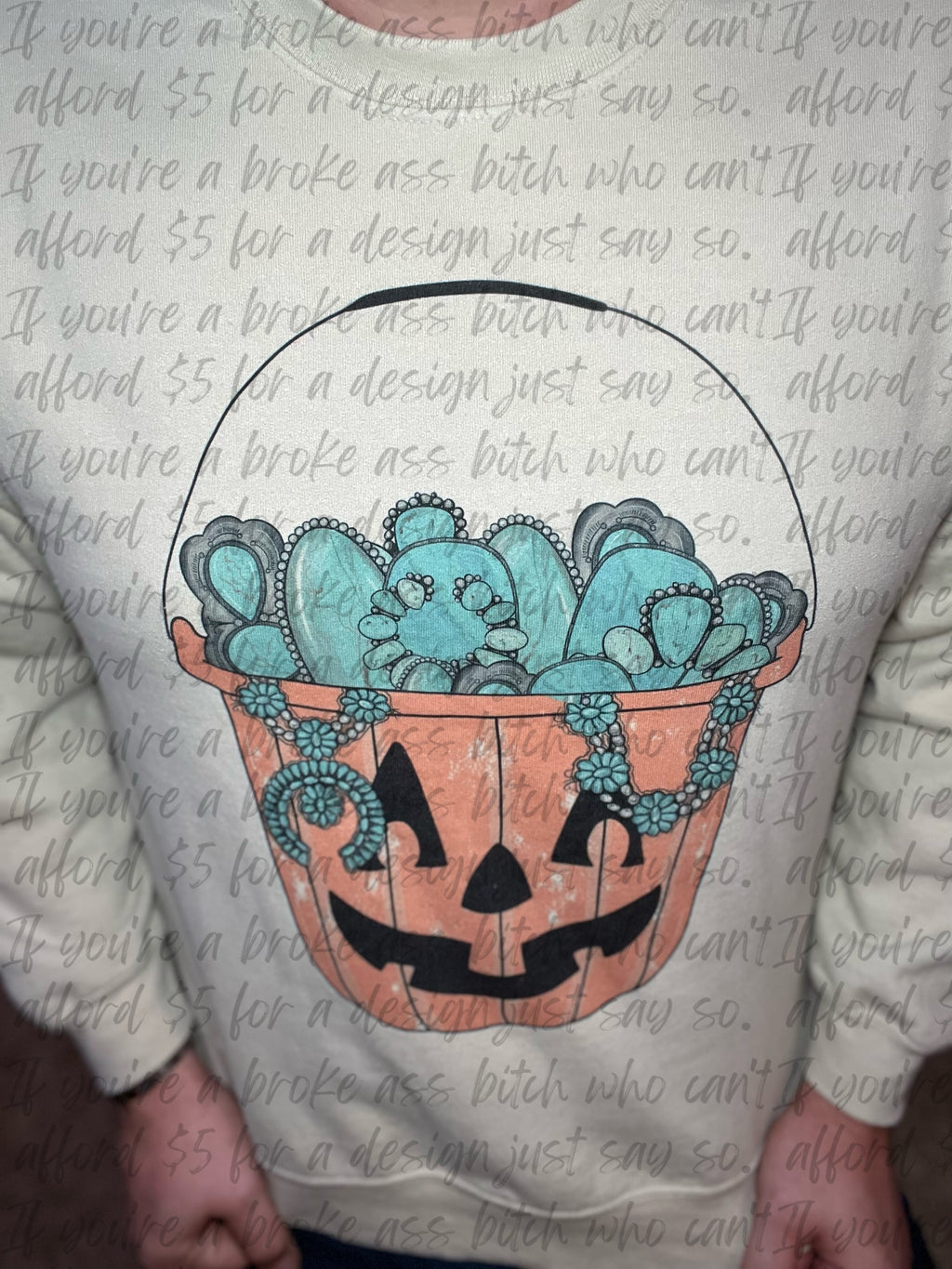 Turquoise Pumpkin Top Design