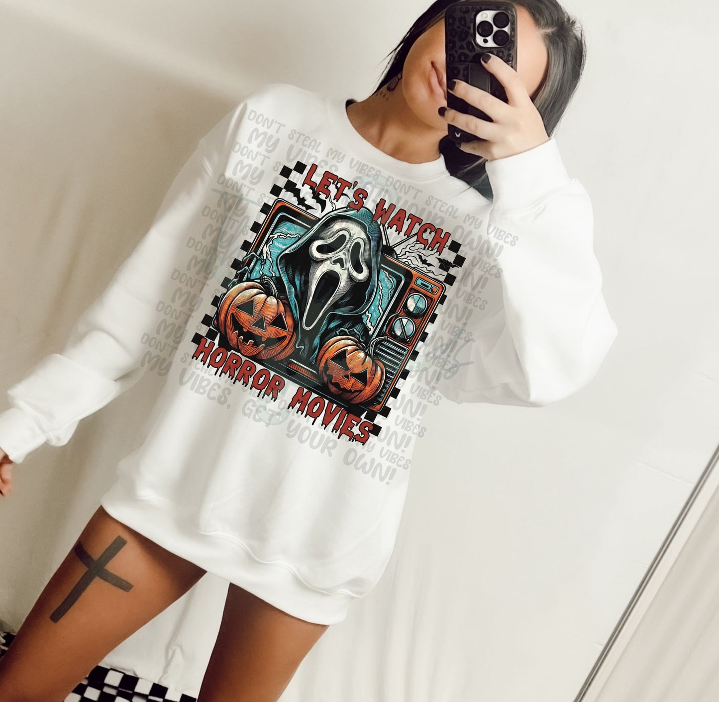 Let's Watch Horror Movies Ghost Top Design