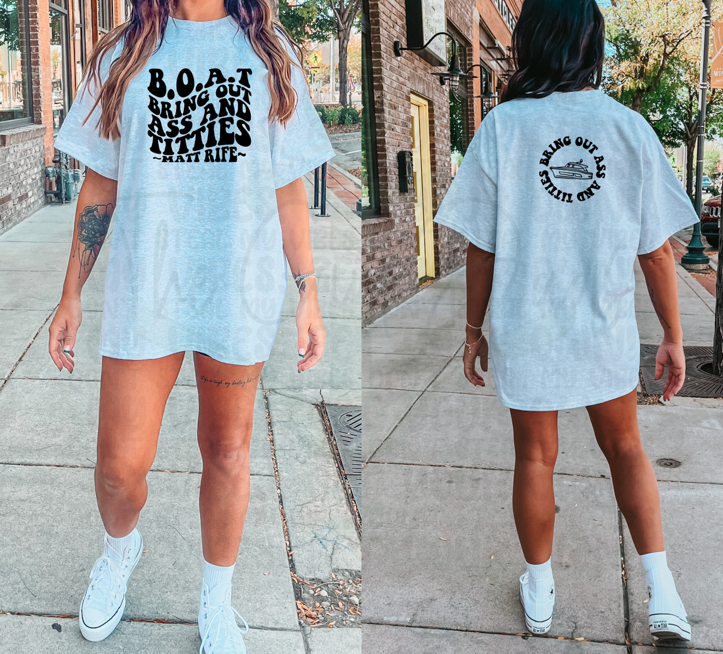 B.O.A.T. Bring Out Ass And Titties (Front & Back) Top Design