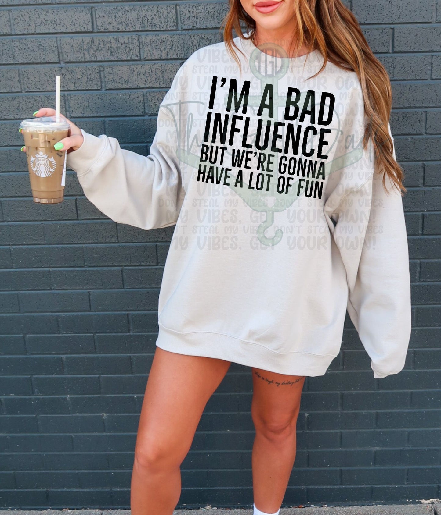 I'm A Bad Influence Top Design