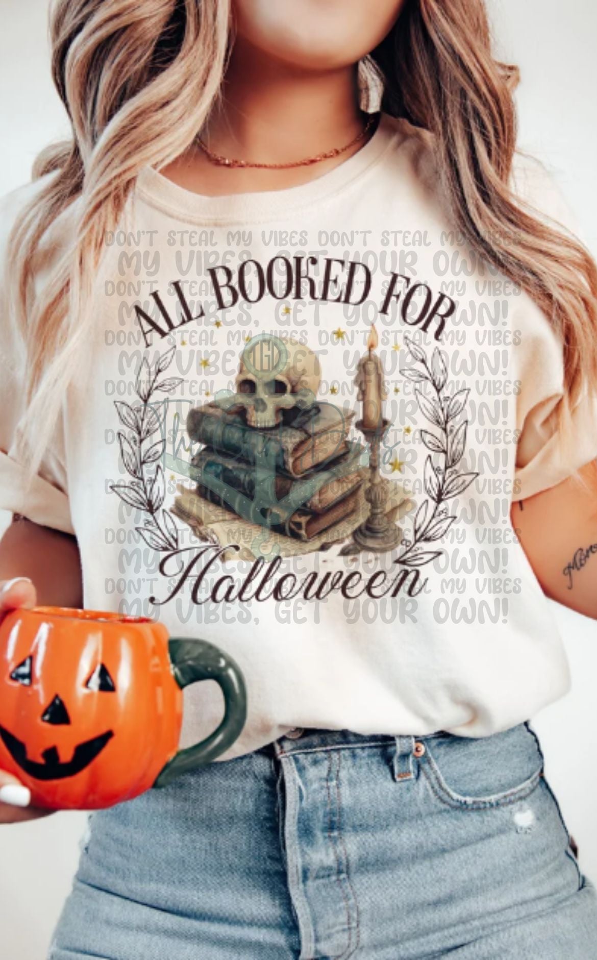 All Booked For Halloween Top Design