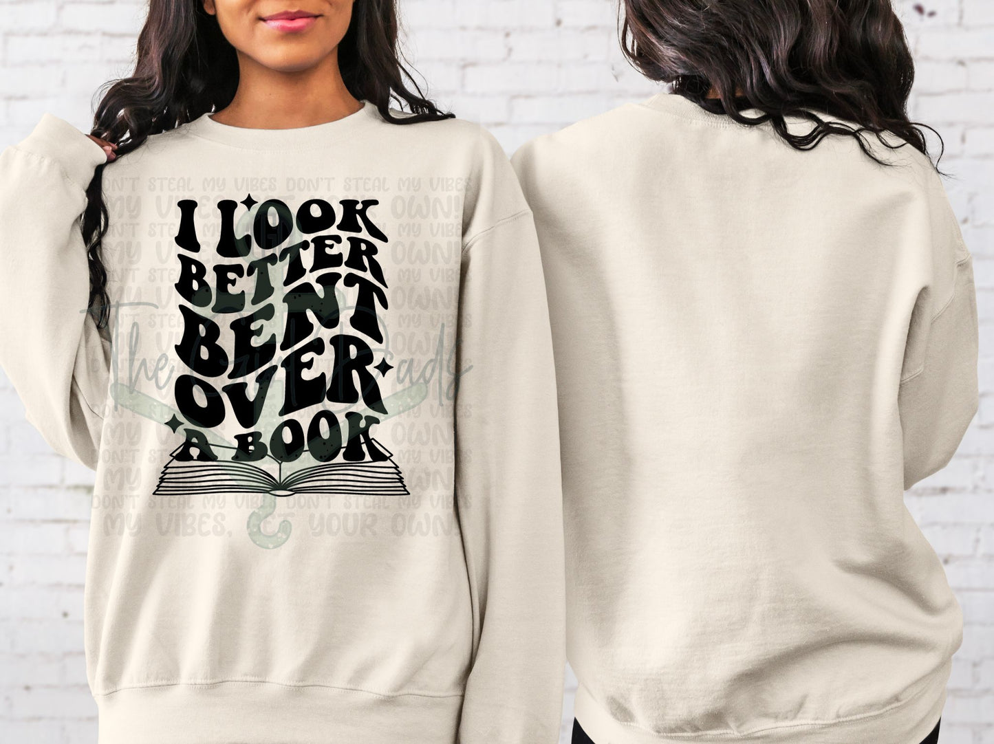 I Look Better Bent Over A Book (Font & Back) Top Design