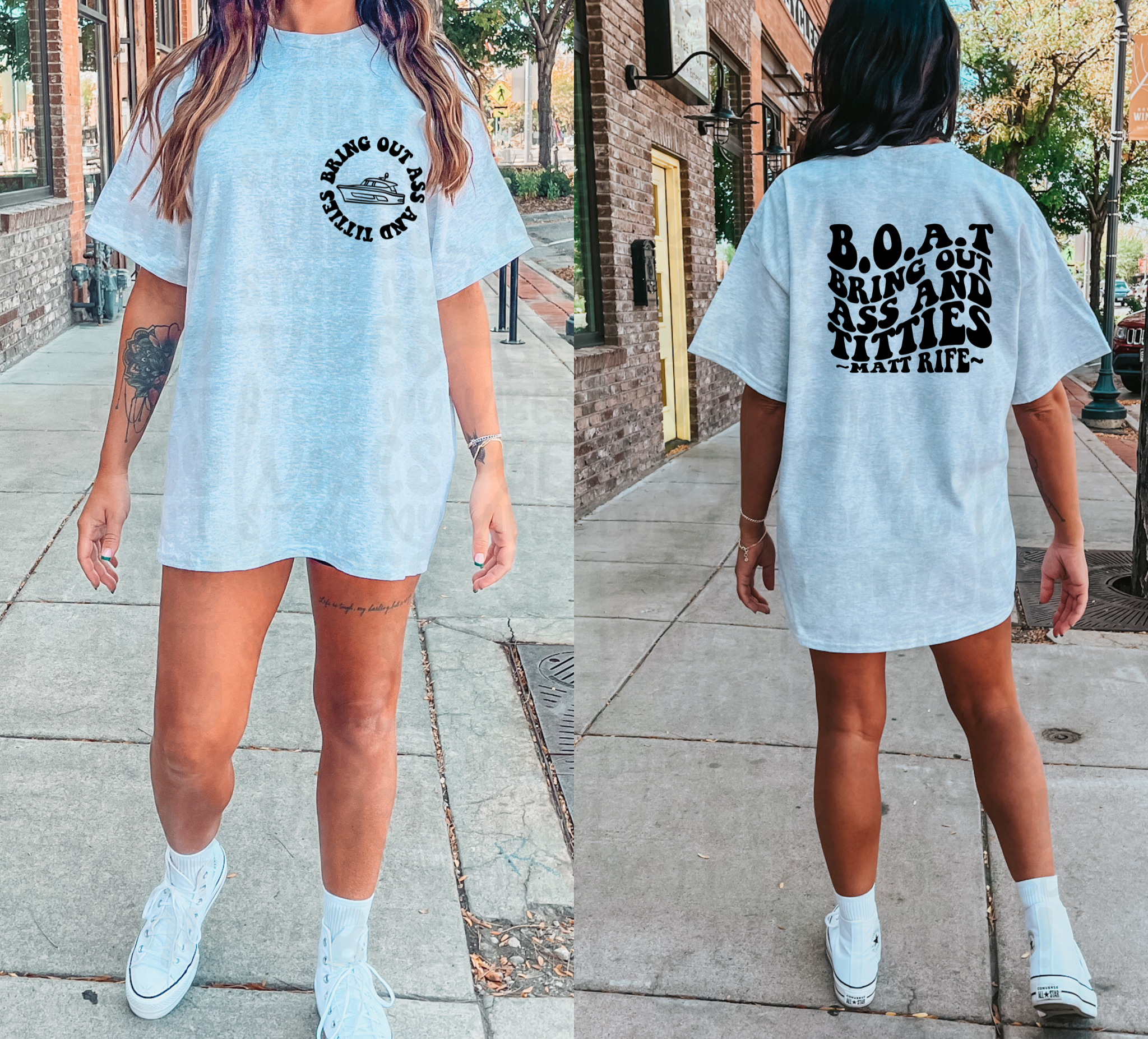 B.O.A.T. Bring Out Ass And Titties (Front & Back) Top Design
