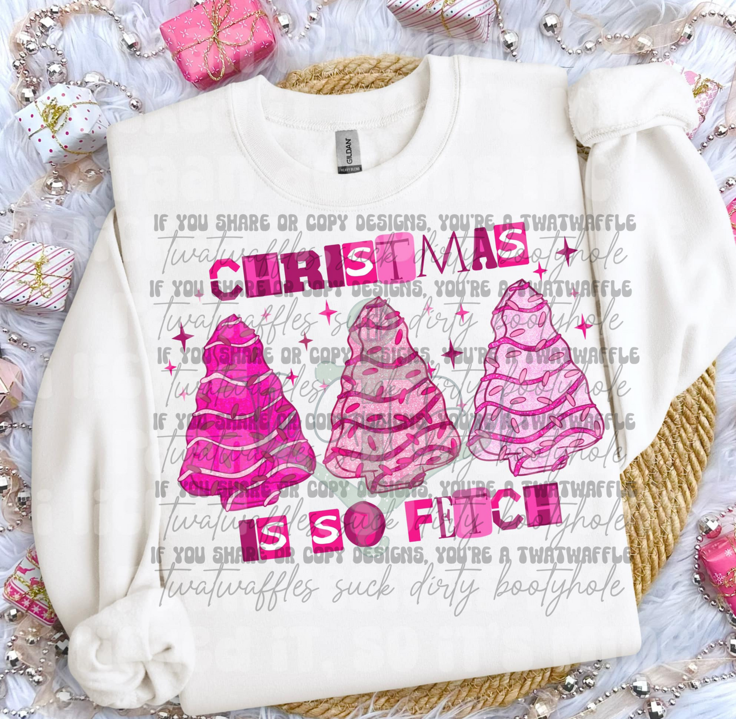 Christmas Is So Fetch Tree Cakes Top Design