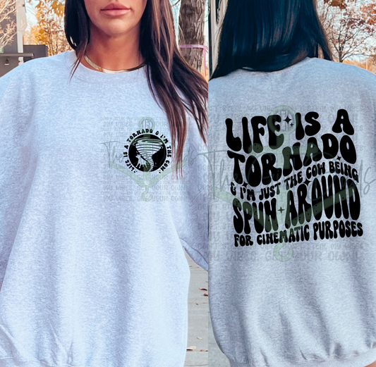 Life Is A Tornado (Front & Back) Top Design