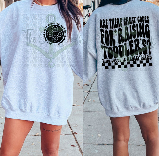 Are There Cheat Codes For Raising Toddler (Front & Back) Top Design