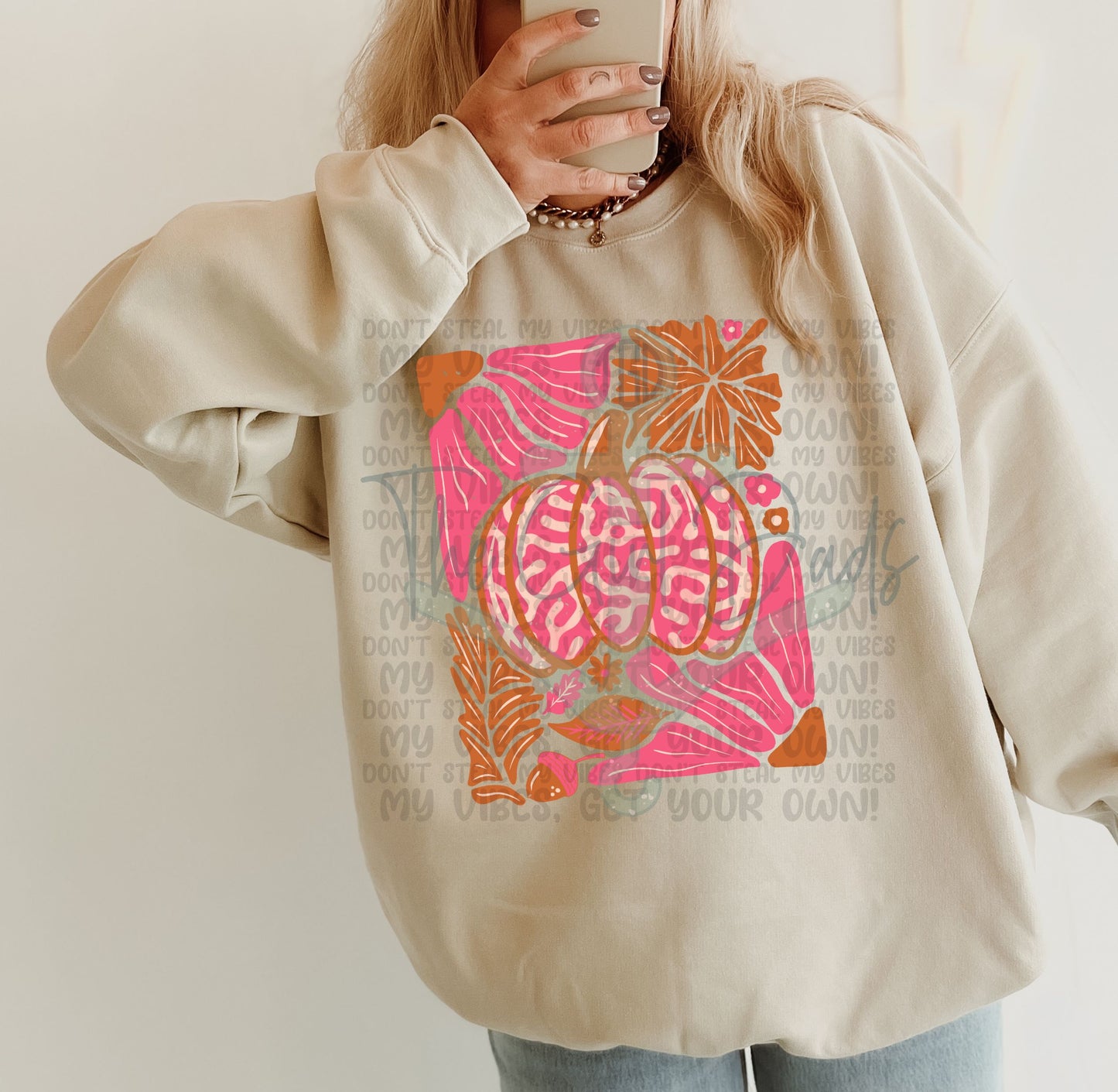 Floral Pumpkin Abstract Top Design