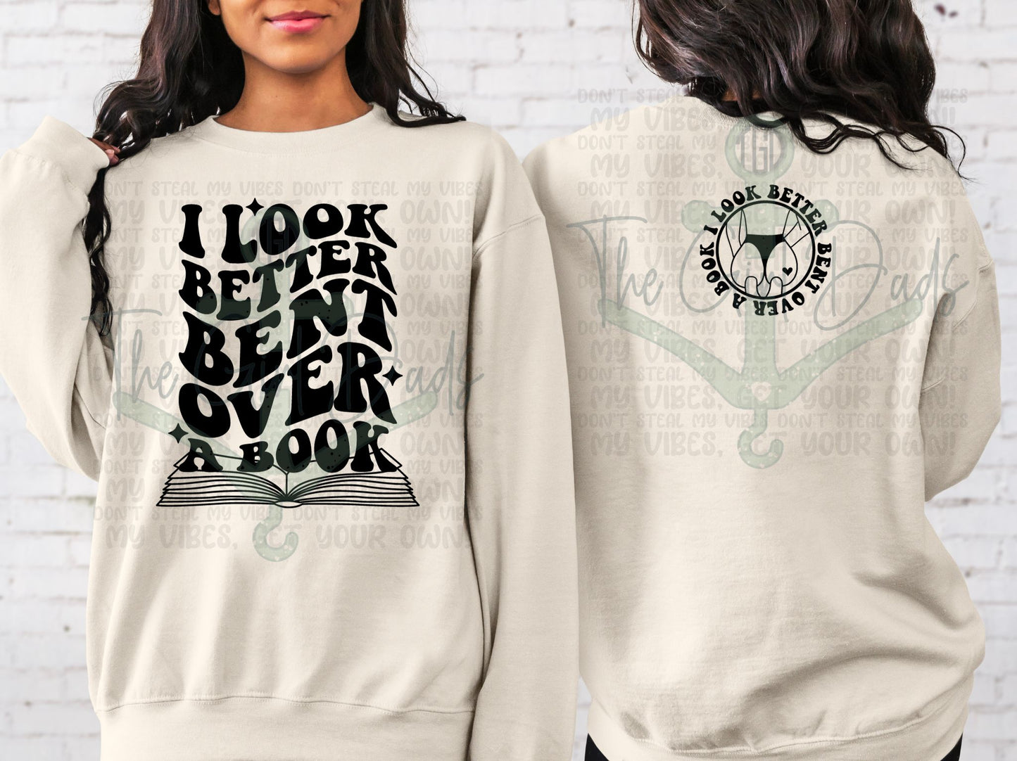 I Look Better Bent Over A Book (Font & Back) Top Design