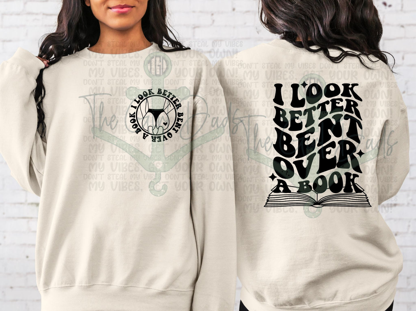 I Look Better Bent Over A Book (Font & Back) Top Design