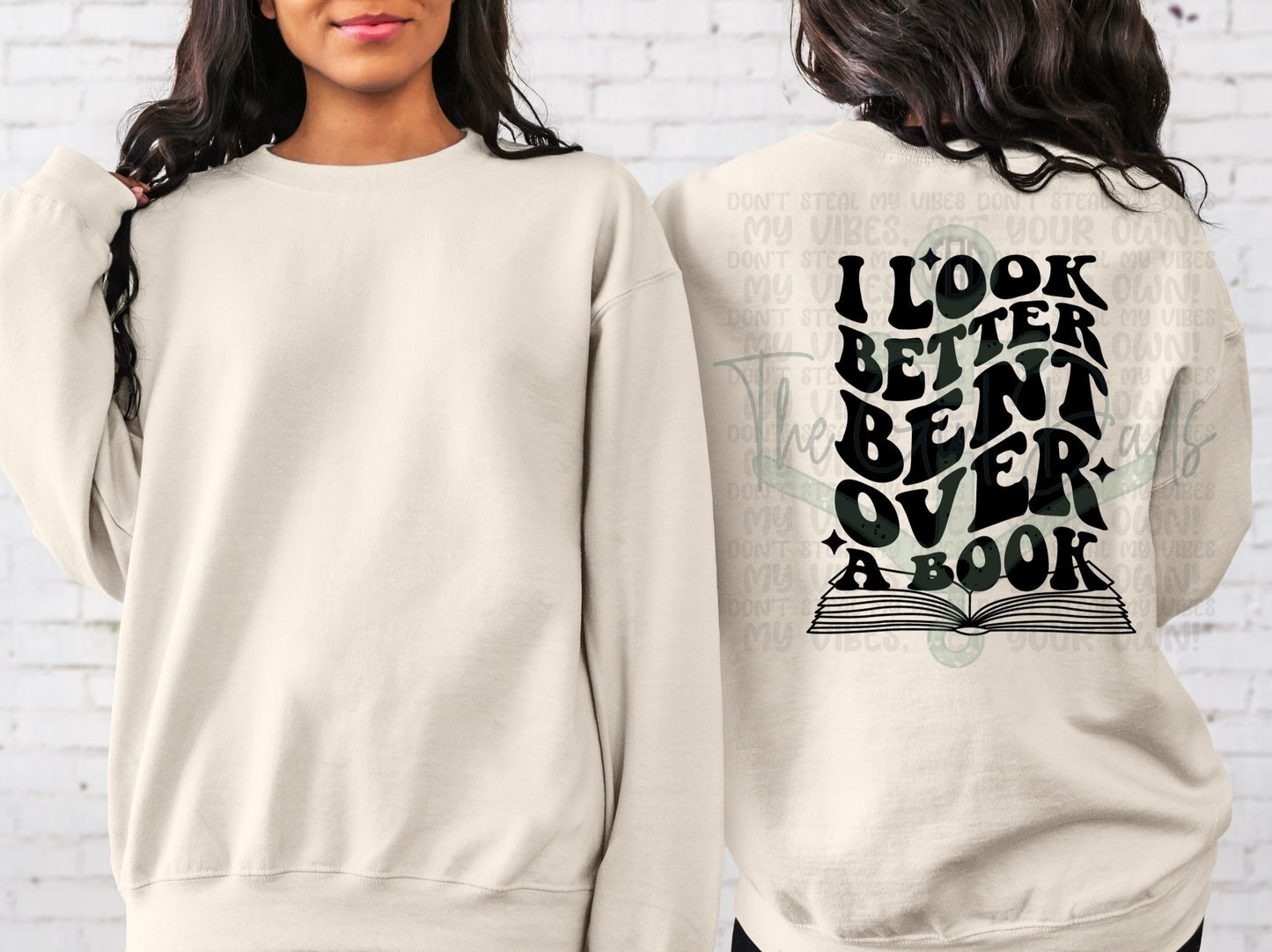 I Look Better Bent Over A Book (Font & Back) Top Design