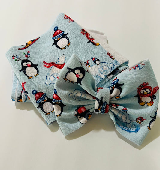 Winter Penguins Bow or Headband