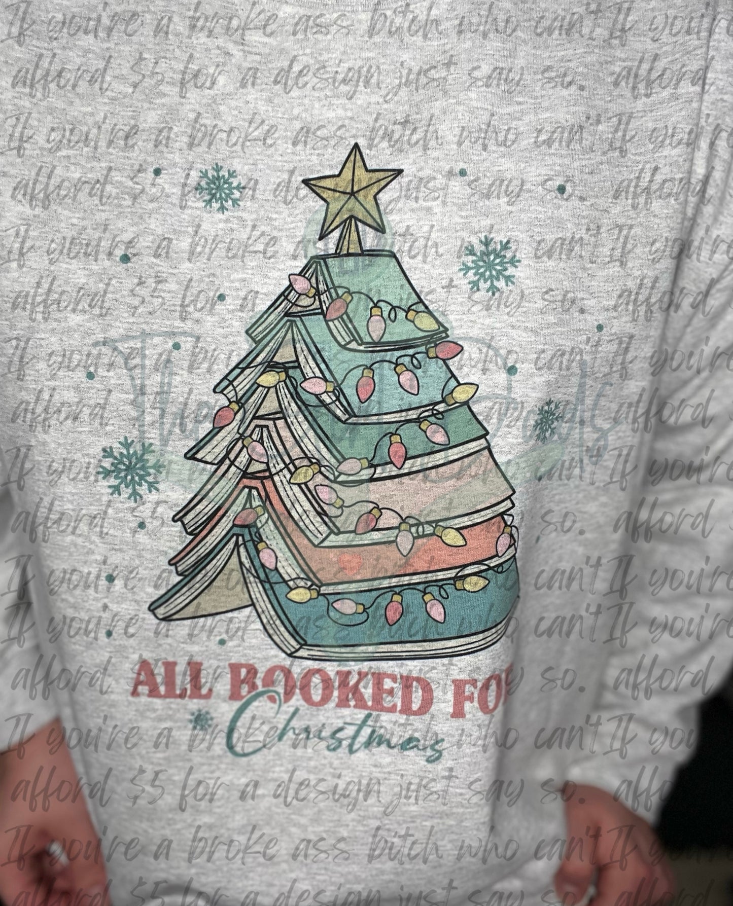 All Booked For Christmas Top Design