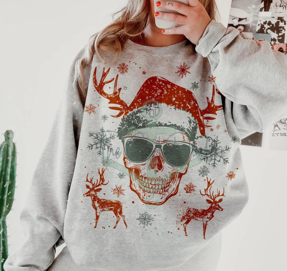 Christmas Skull Vintage Top Design