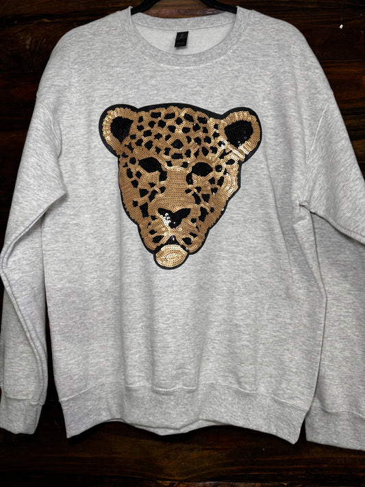 RTS Adult M Ash Sweatshirt Leopard Patch