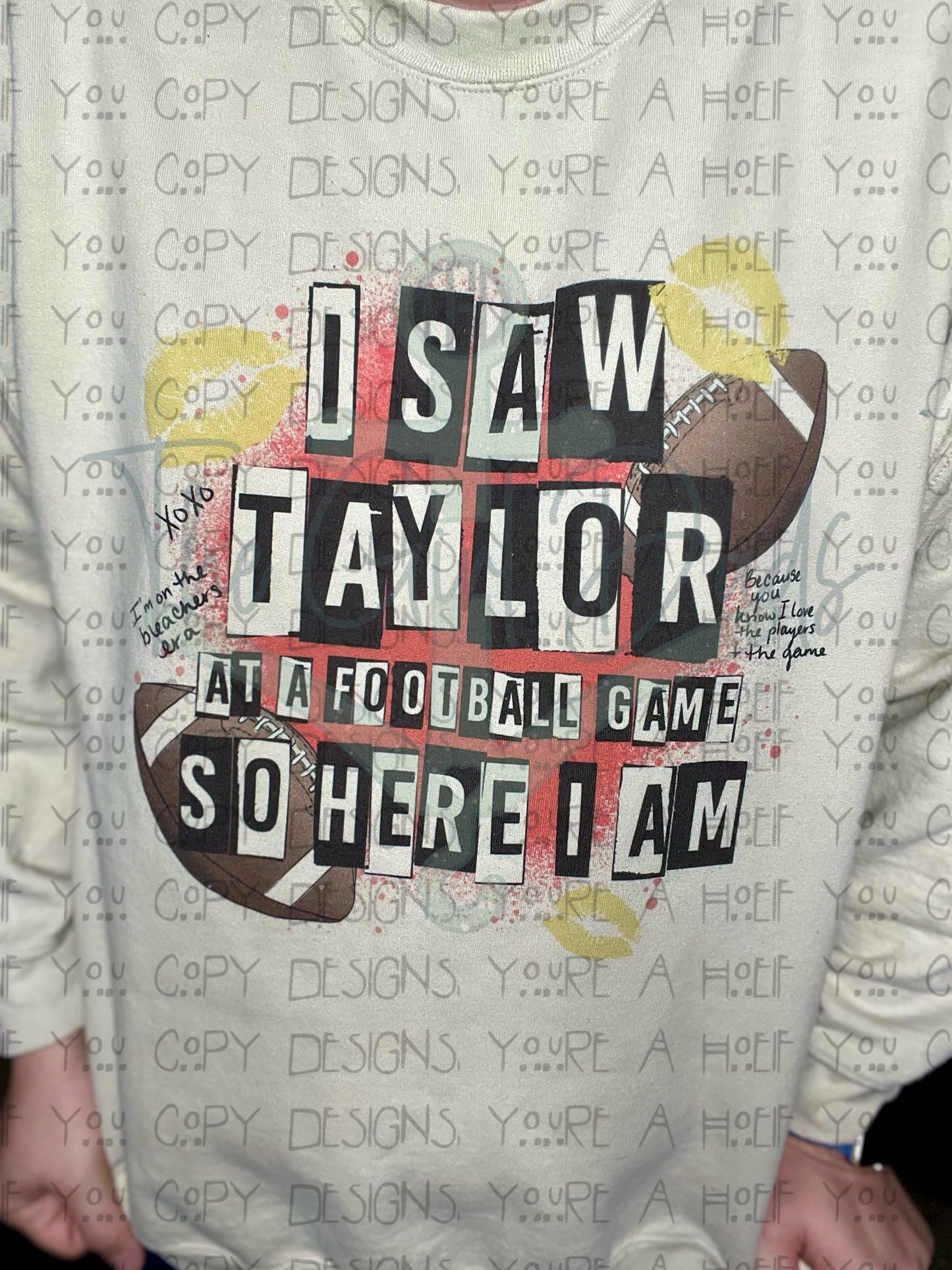 I Saw Taylor At A Football Game Red Top Design