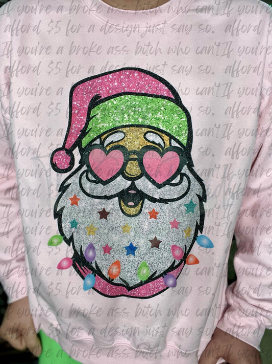 Glitter Santa Top Design