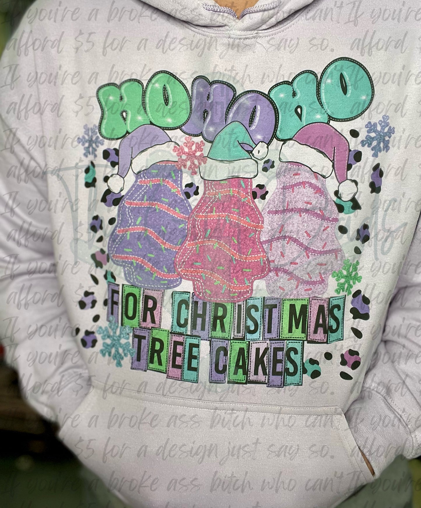 HoHoHo For Christmas Tree Cakes Top Design