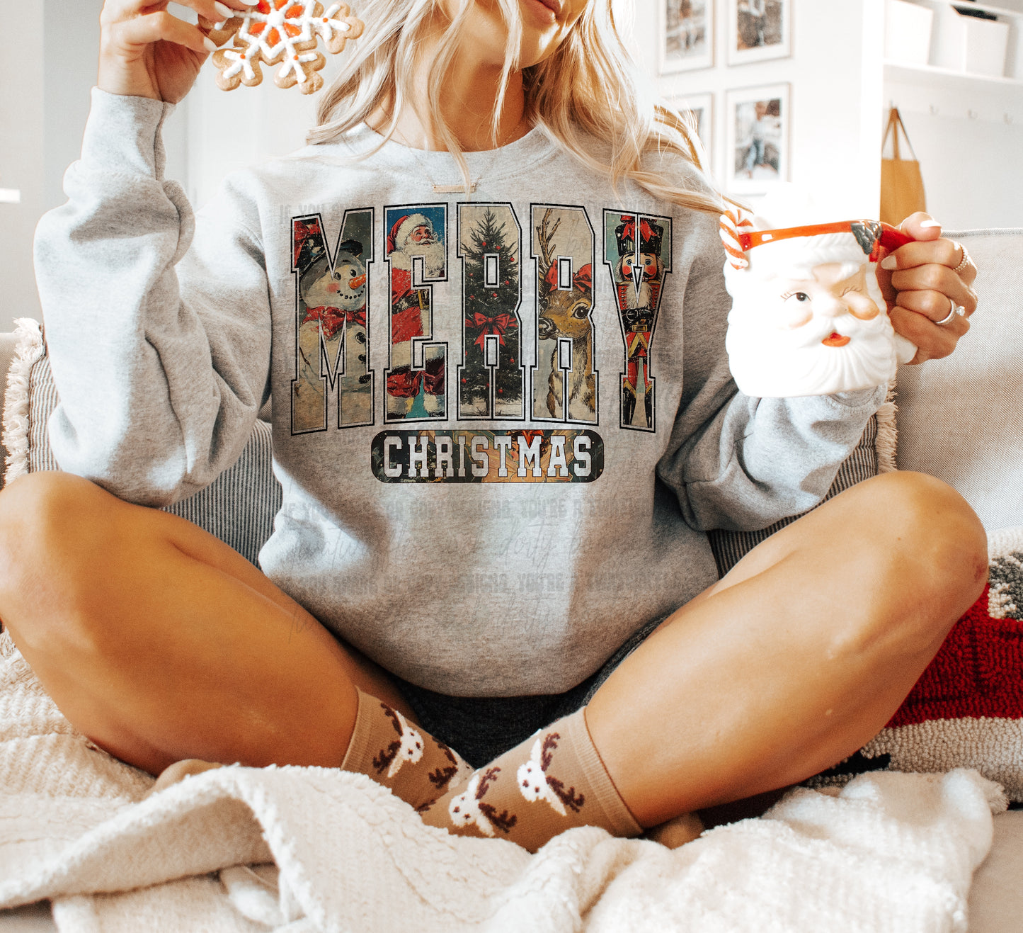 Merry Christmas Vintage Top Design