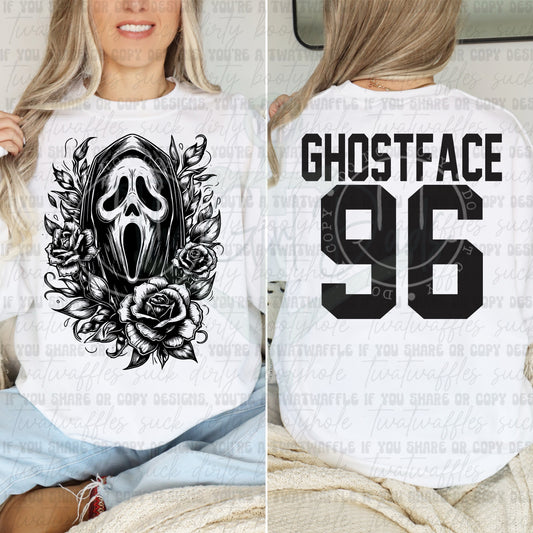 Ghostface All Black Front & Back Top Design