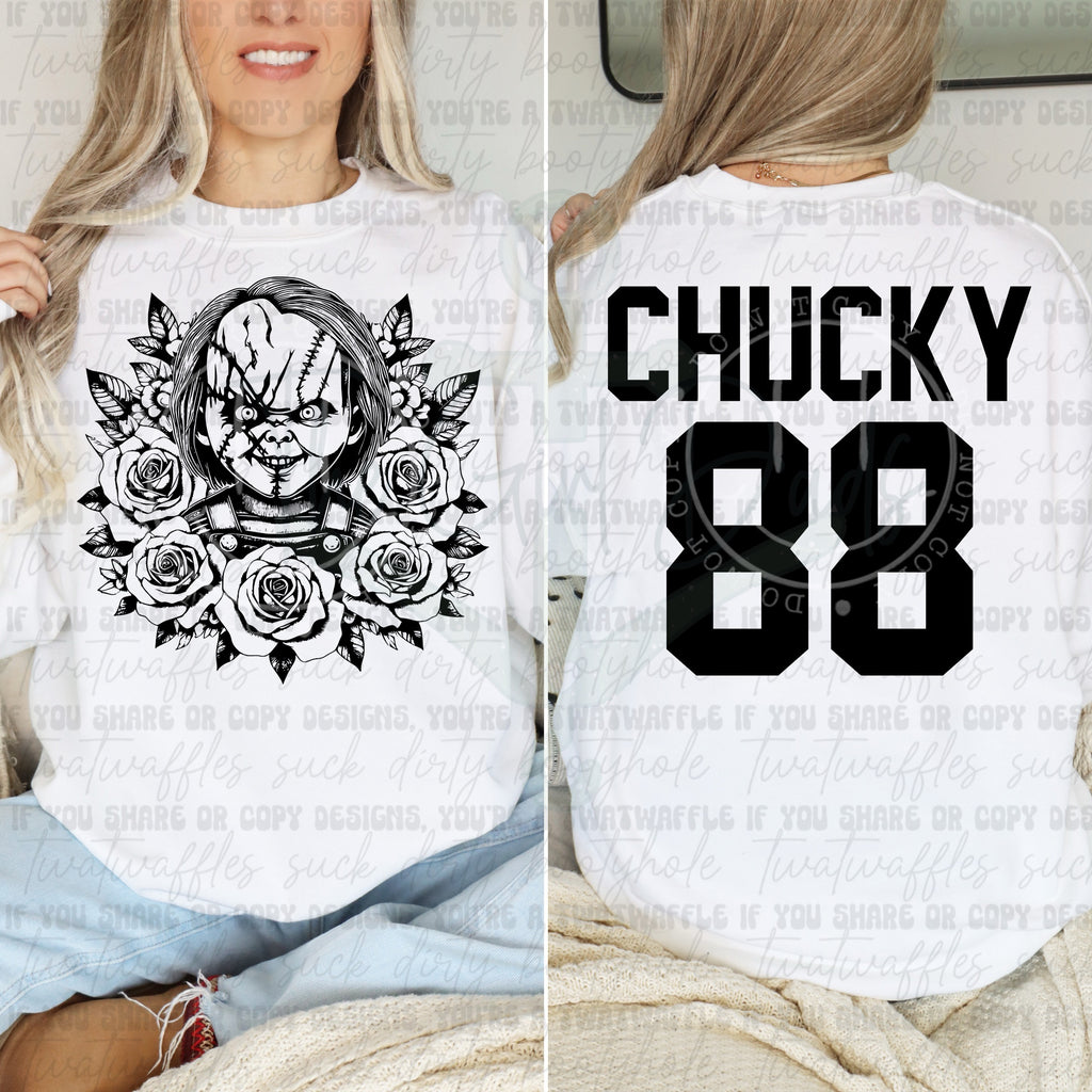 Chucky All Black Front & Back Top Design