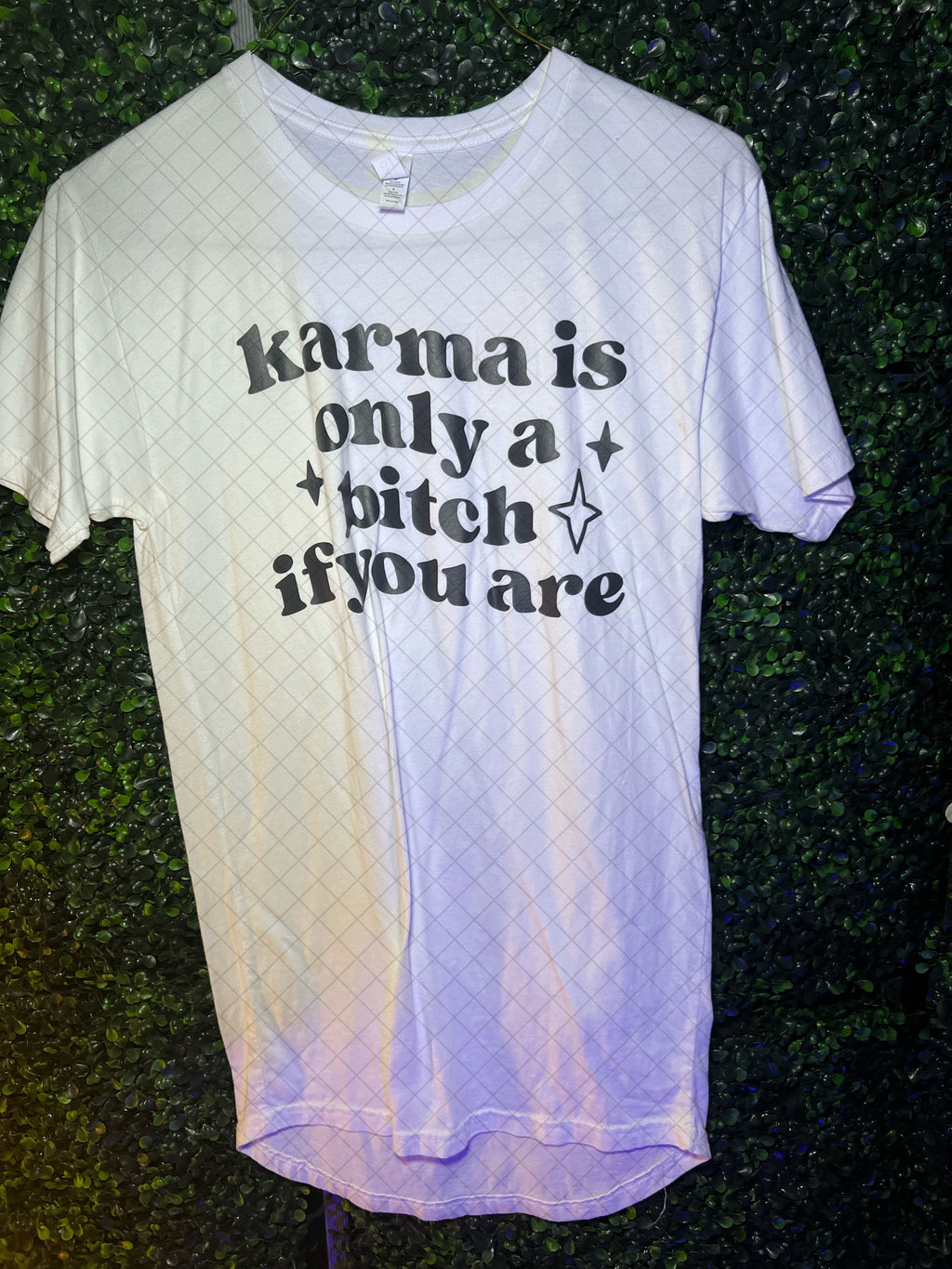 RTS Adult Small White T-shirt Dress Karma is only a