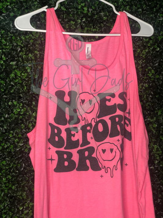 RTS Adult 2XL Neon Pink Tank Top Hoes Before Bros