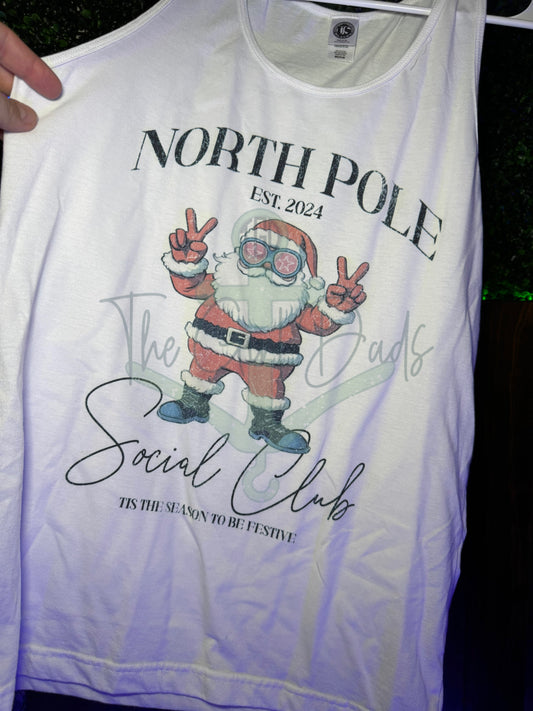 RTS Adult Medium White Tank Top North Pole Social Club (FITS SMALL)