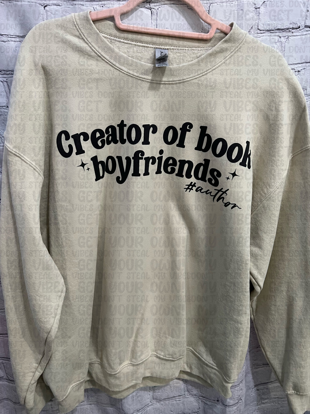 RTS Adult XL Sand Sweatshirt Creator Of Book Boyfriends #author