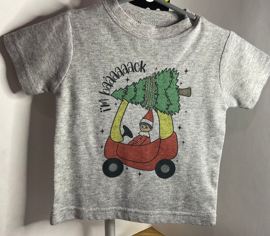 RTS 3-6M I’m back Red Cozy Coop Elf Gray tshirt