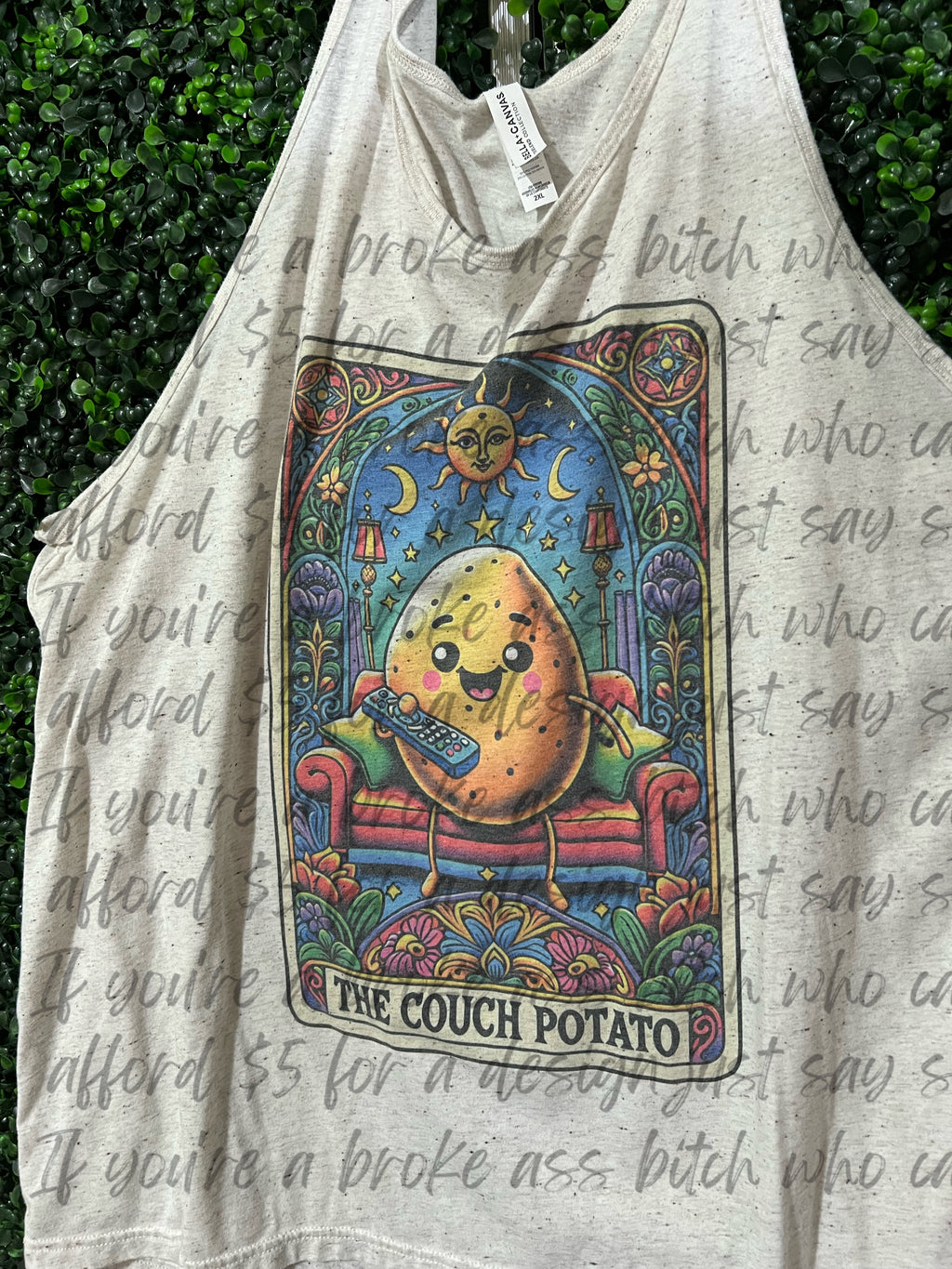 RTS Adult 2XL Oatmeal Tank Top The Couch Potato