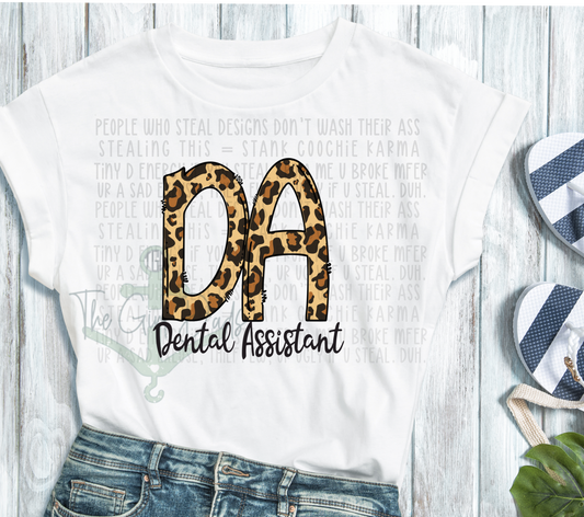 Dental Assistant Leopard  Top Design