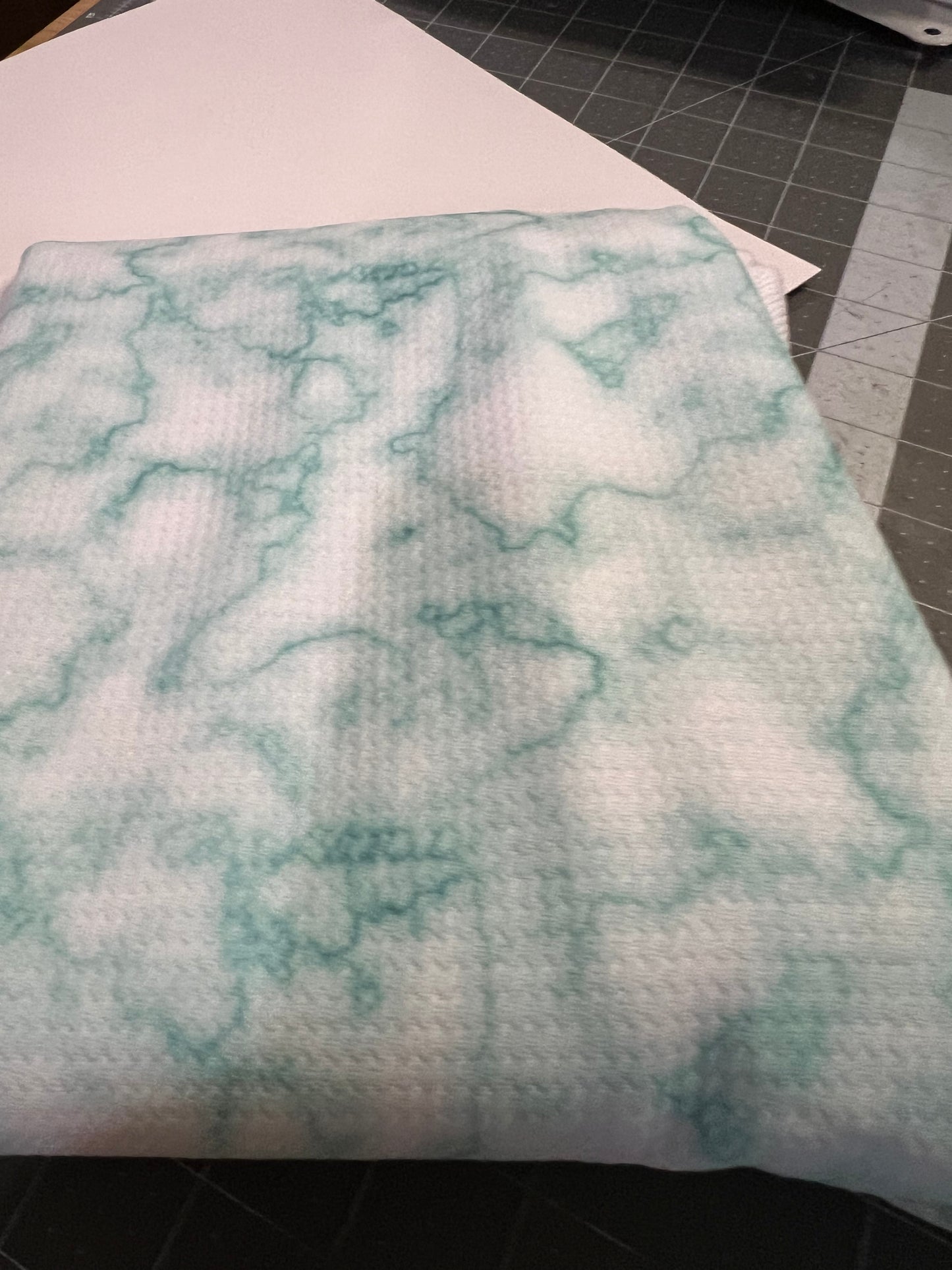 Fabric Destash: Aqua Marble soft bullet textured almost 1 yard