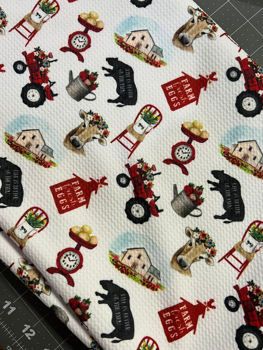 Fabric Destash: 1 yard farm Bullet Textured