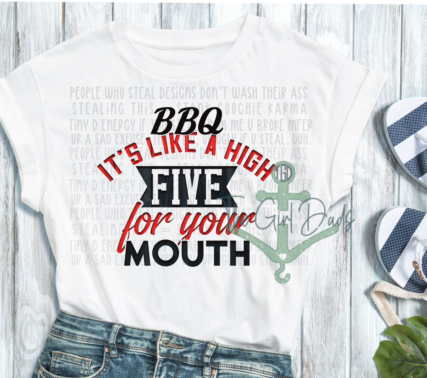 BBQ is a High Five For your Mouth Top Design