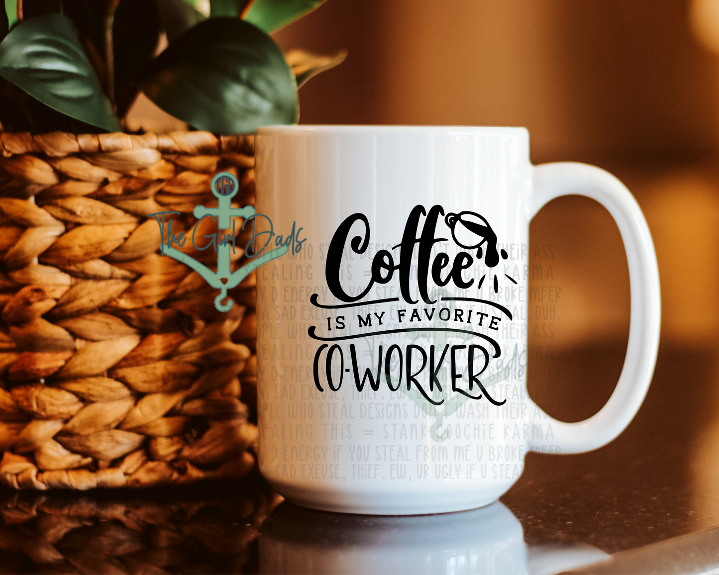 Coffee Is my Favorite Coworker 15oz Coffee Mug All Black Design