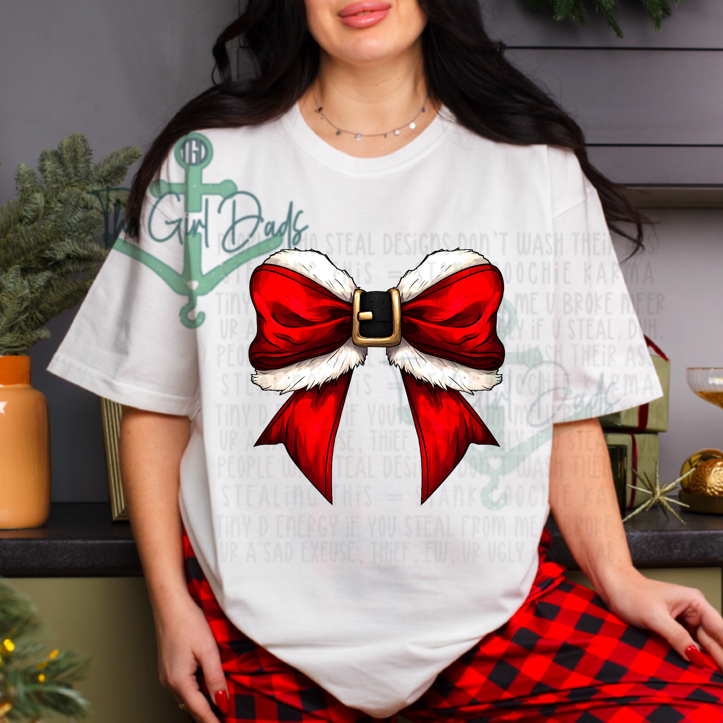 Santa Red Coquette Ribbon Bow Top Design