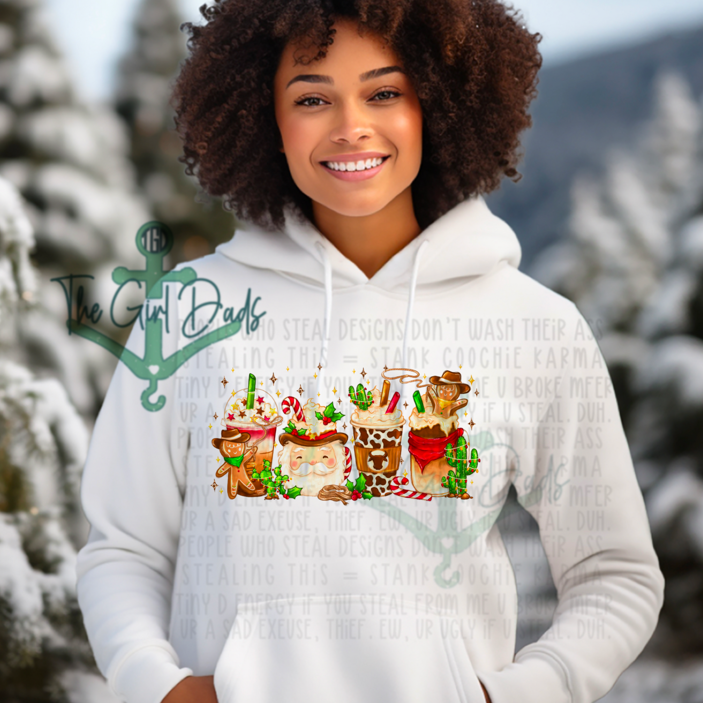 Western Santa Lattes and Coffees Top Design