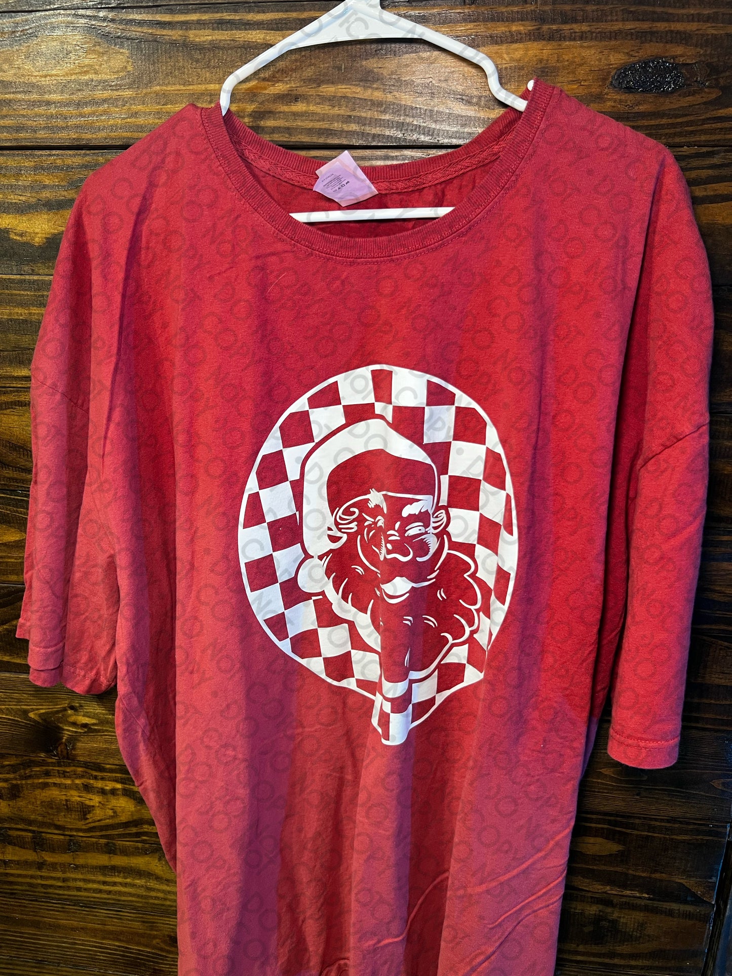 RTS Adult 3XL Crimson T-Shirt Santa Checkered