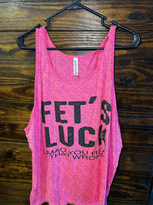 RTS Adult 2XL Neon Pink Tank Fet's Luck