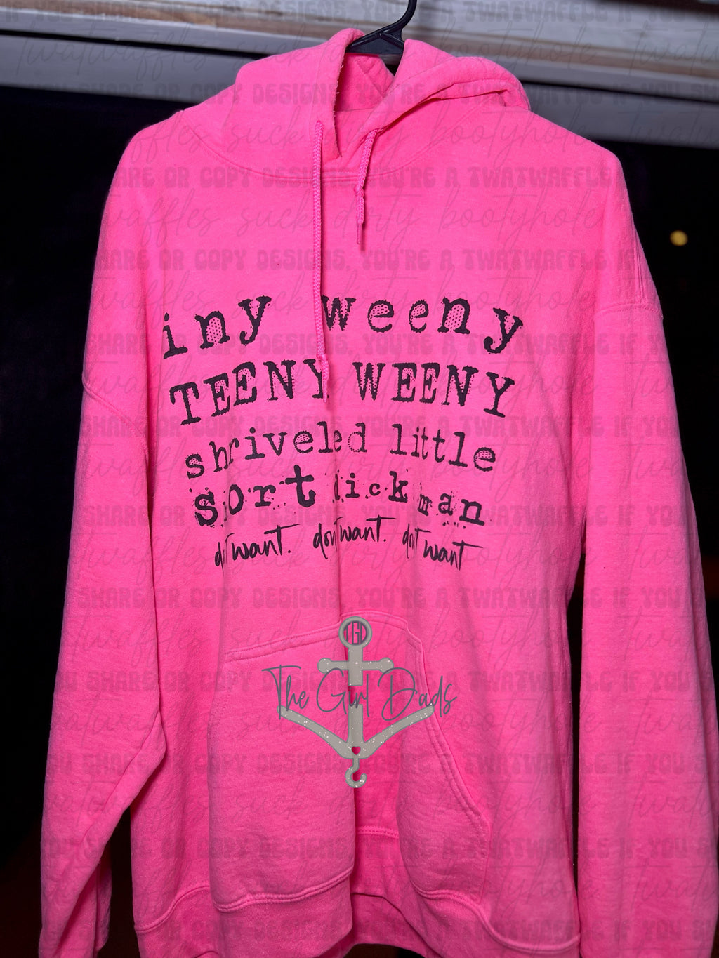 RTS Adult XL Neon Pink Hoodie Iny Weeny