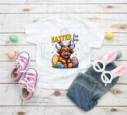 Easter Fun Time Cow Top Design