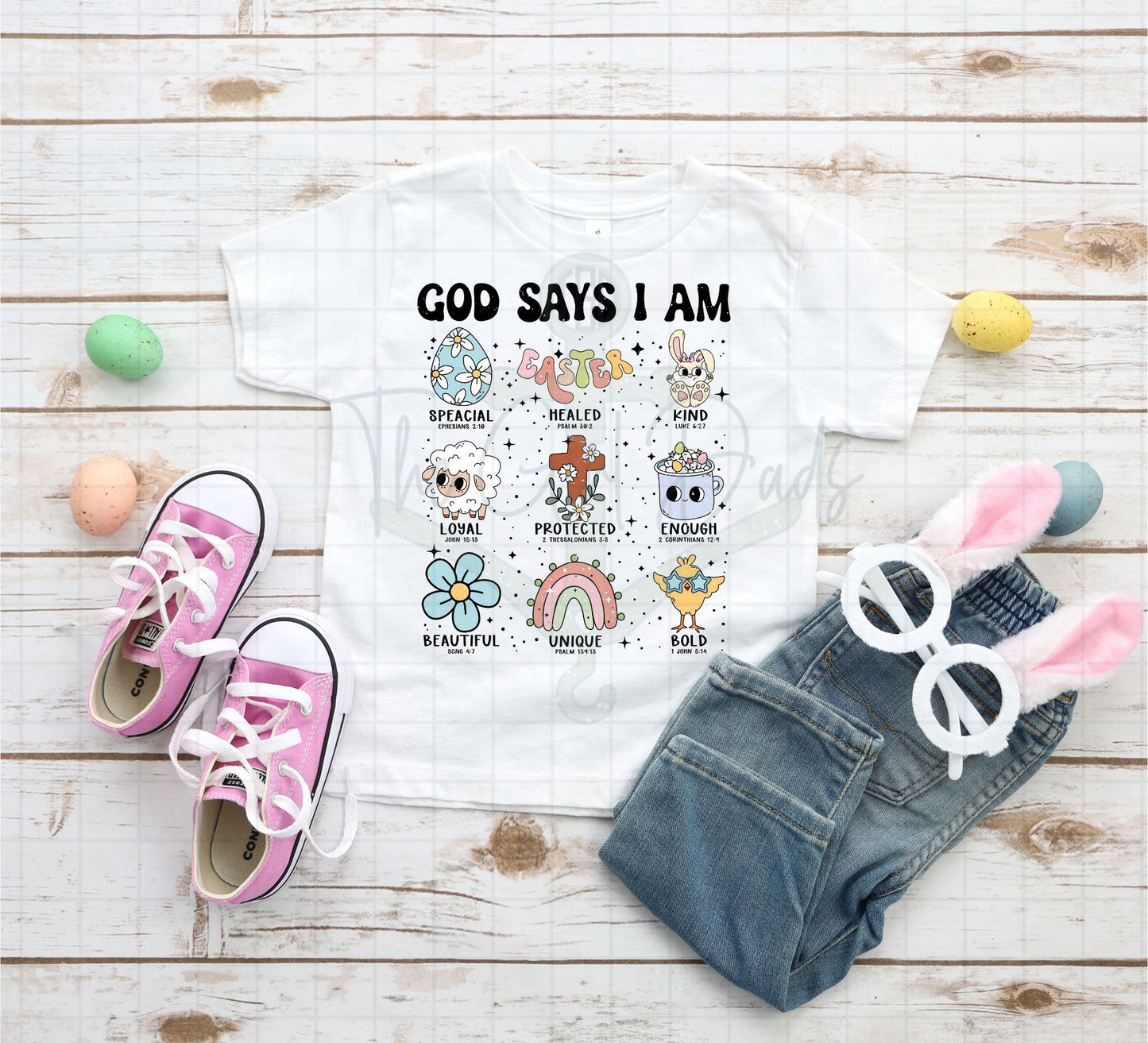 God Says I Am Easter Top Design