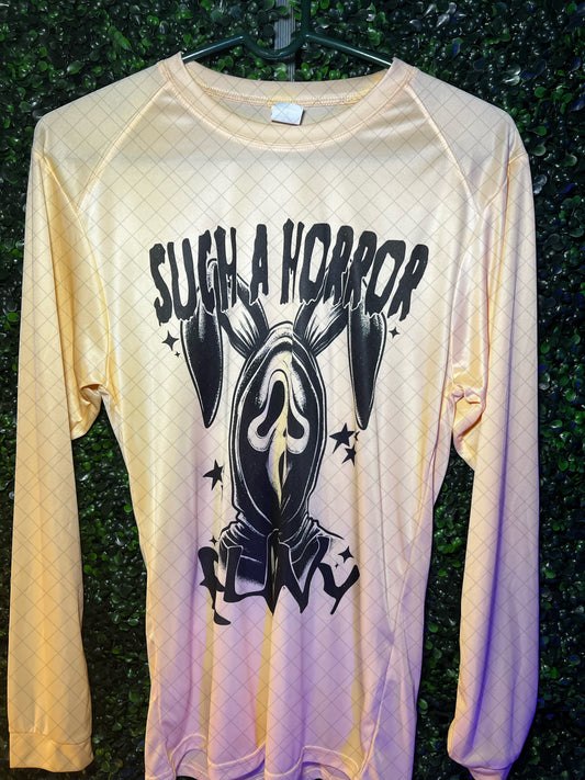 RTS Adult Small Peach Long Sleeve Performance Such A Horror Bunny