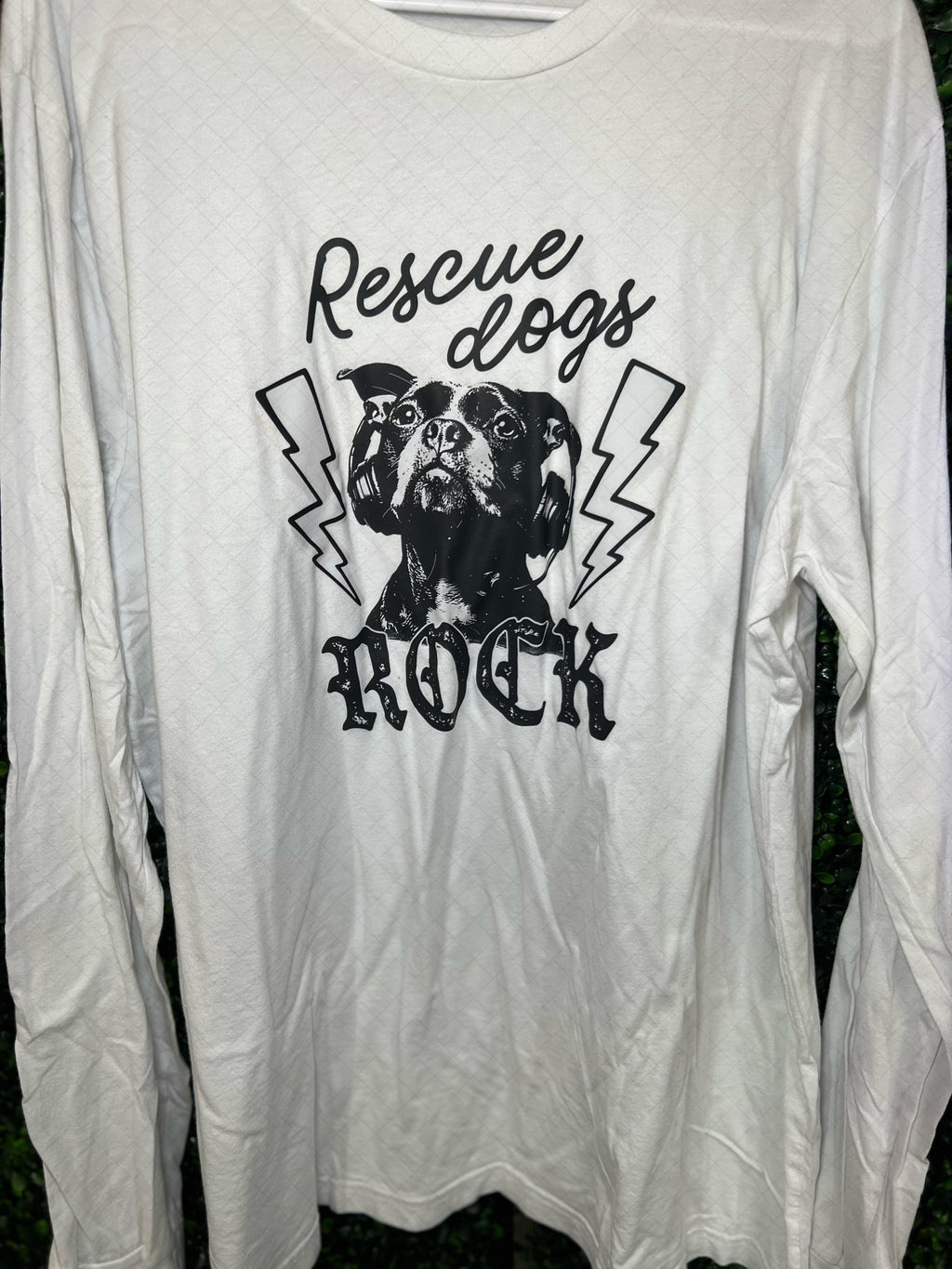 RTS Adult 3XL White Long Sleeve T-Shirt Rescue Dogs Rock