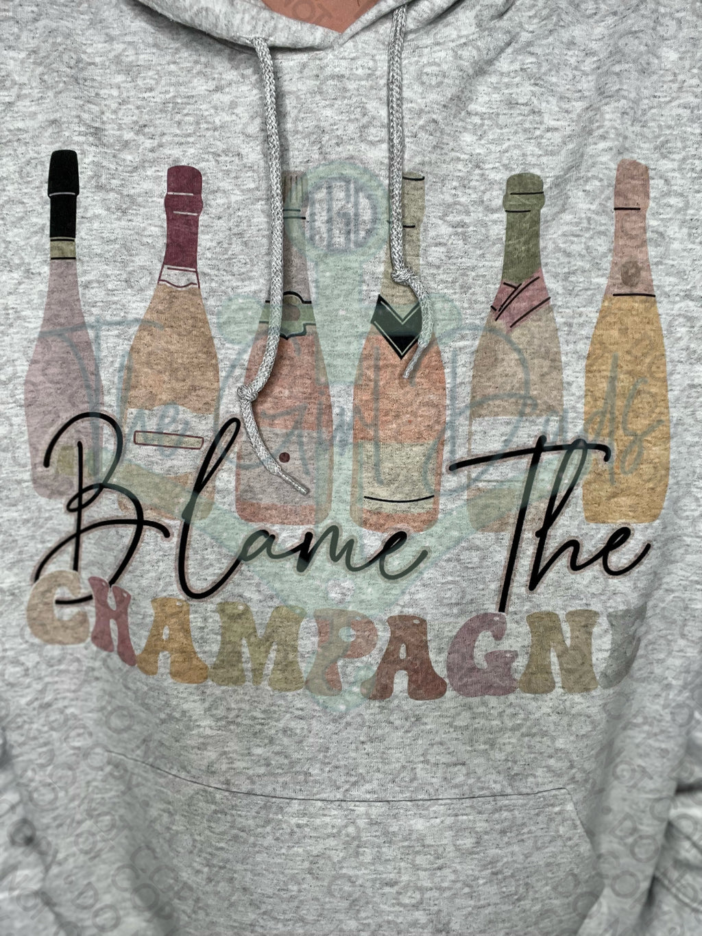 RTS Adult XL Ash Hoodie Blame The Champagne