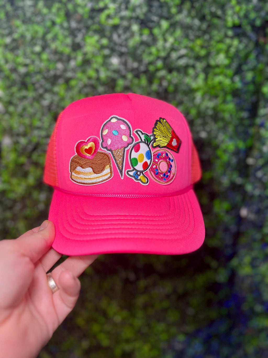 Girl Dinner Neon Pink Trucker Hat
