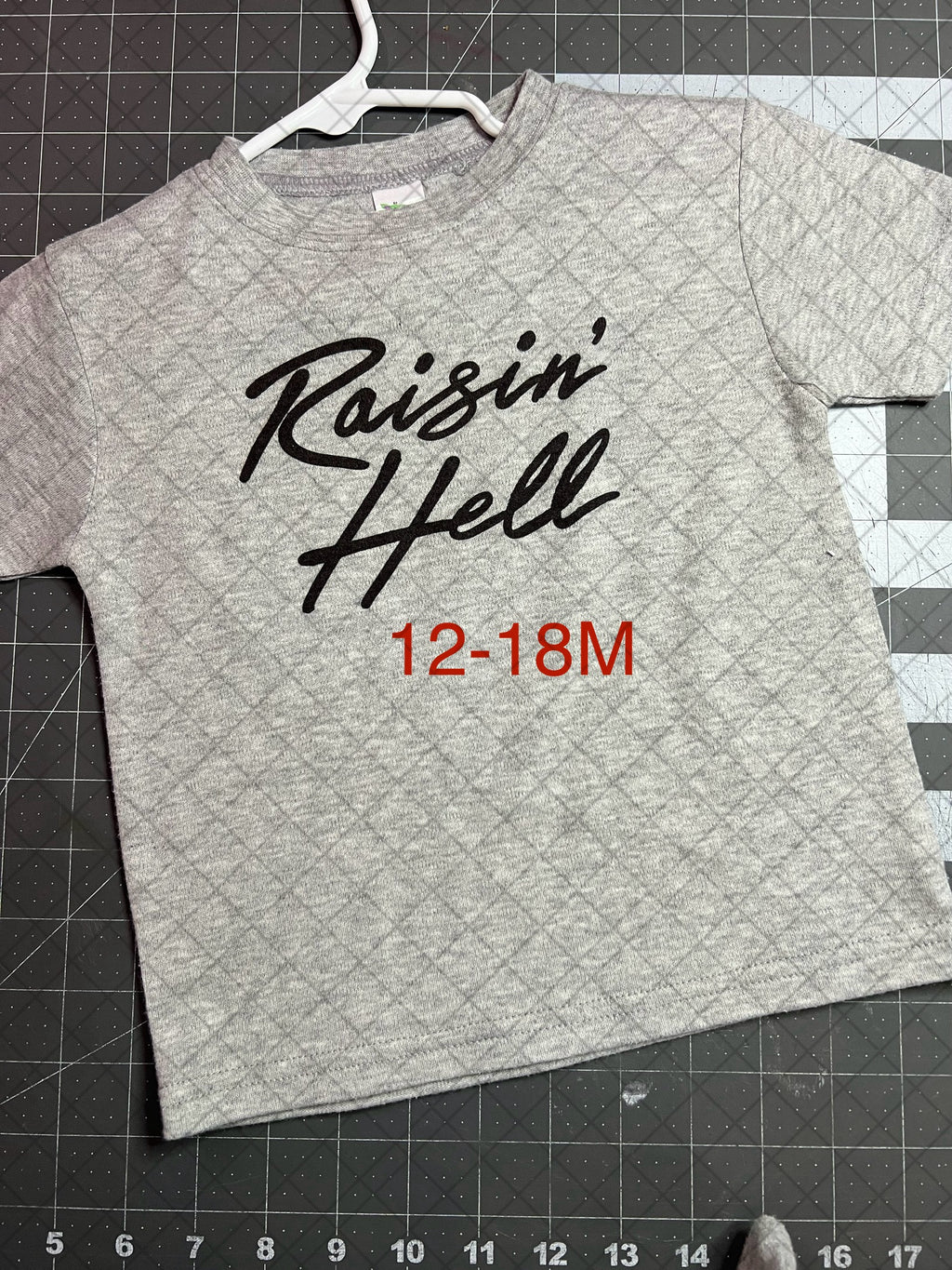 RTS 12-18 Month Gray T-Shirt Raisin' Hell